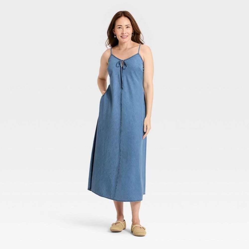Women's Chambray Maxi Sundress - Universal Thread Blue XS